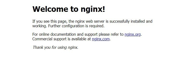 Nginx Welcoming message
